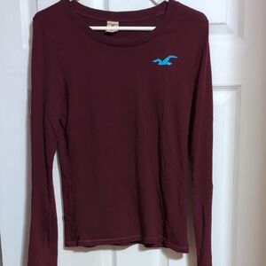 Hollister Maroon Long Sleeve Tee